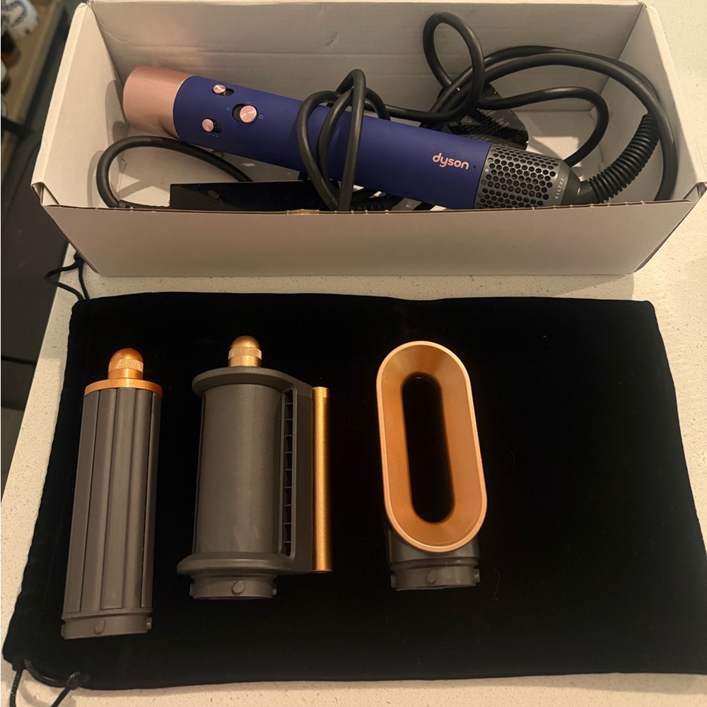 Limited edition navy and pink Dyson air wrap